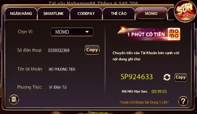 Phương Thức Rút Tiền Trên Sunwin